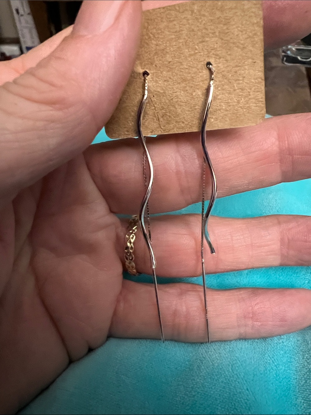 14kt white gold threader earrings